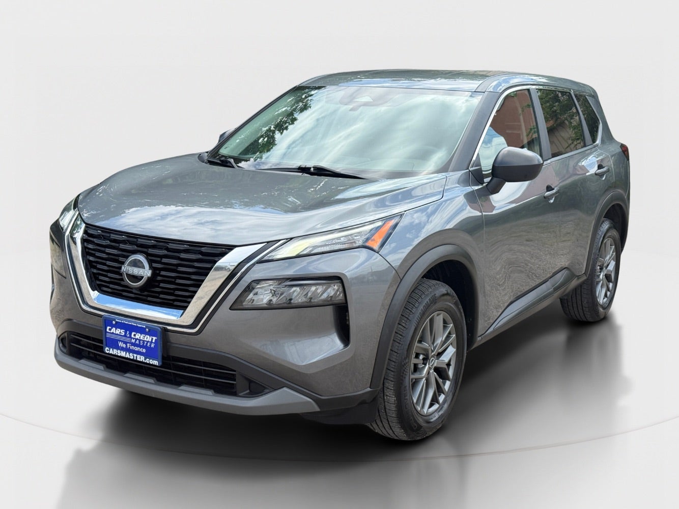 2023 Nissan Rogue S FWD in Gun Metallic — front three-quarter view